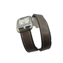 Montre HERMÈS "Cape Cod" PM en acier et cuir