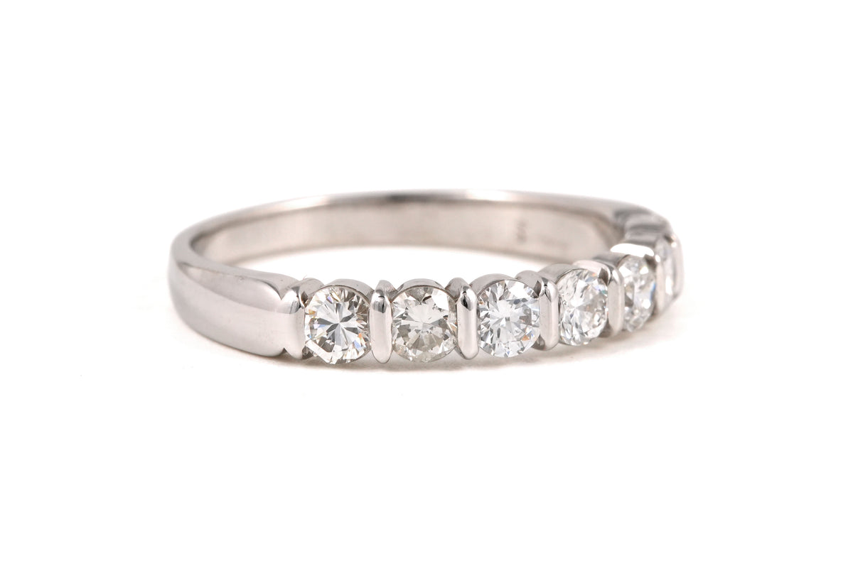 Bague Alliance en or blanc et diamants
