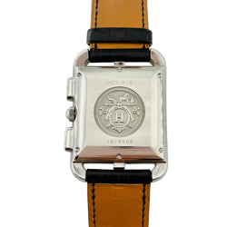 Montre HERMÈS "Cape Cod Chrono" en acier et cuir
