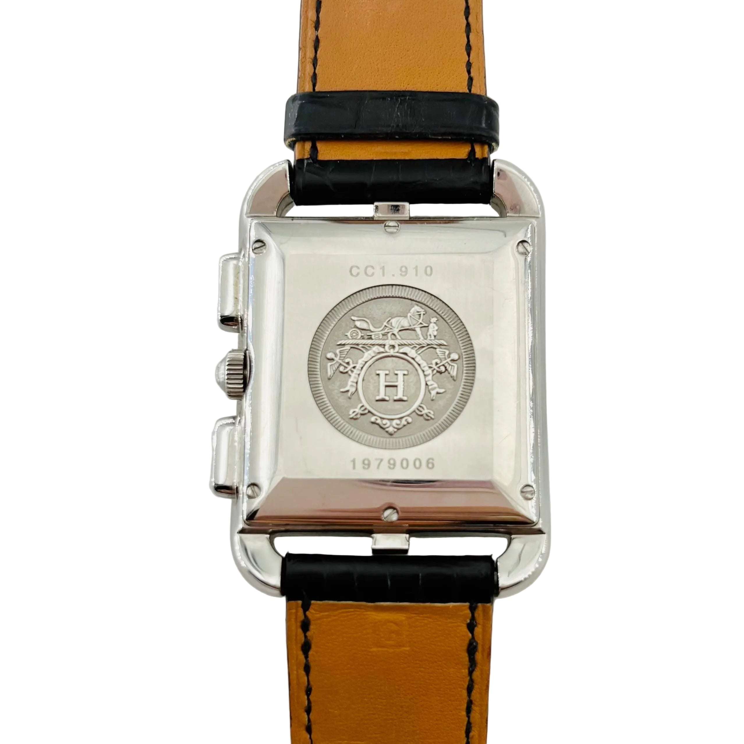 Montre HERMÈS "Cape Cod Chrono" en acier et cuir