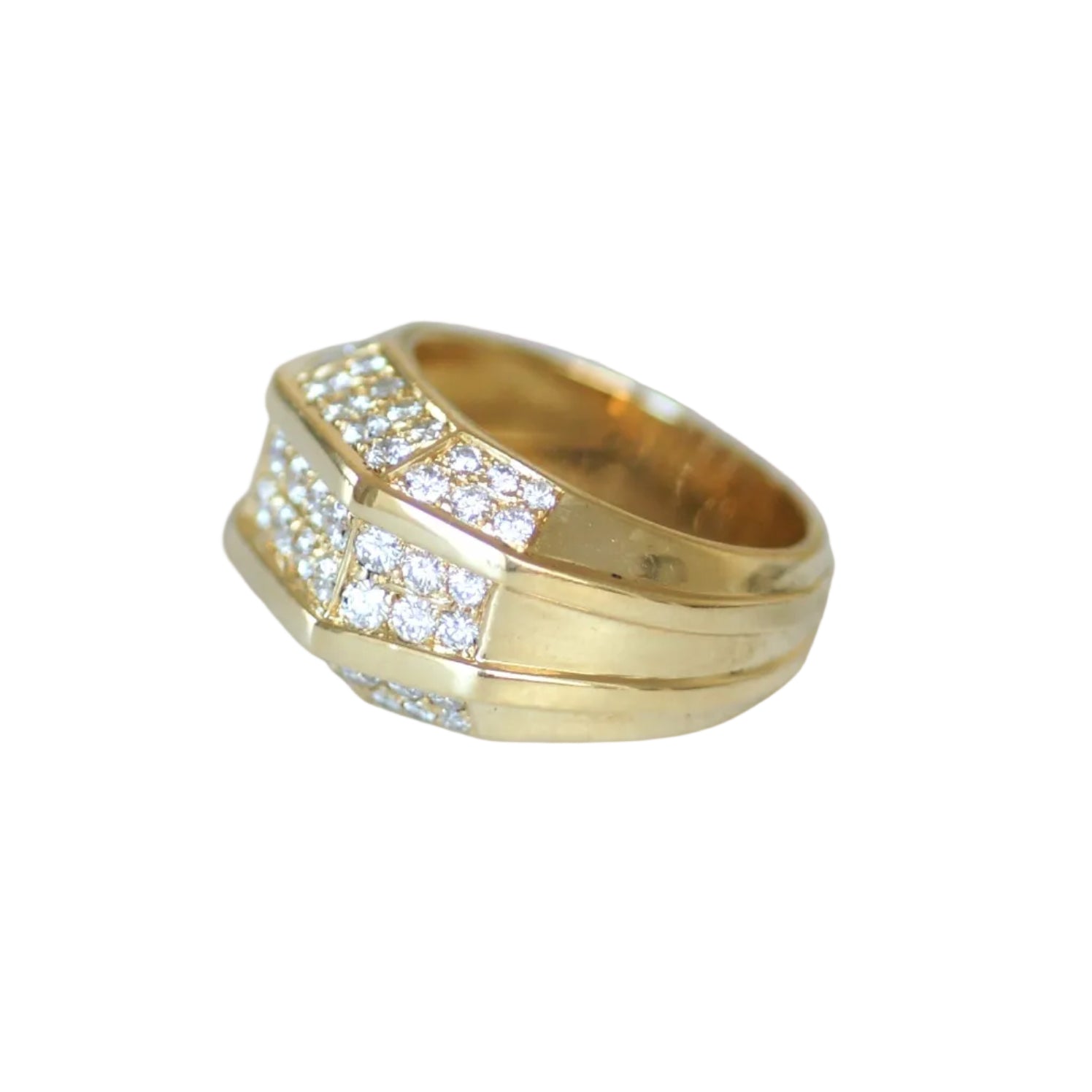Bague Jonc en or jaune et diamants