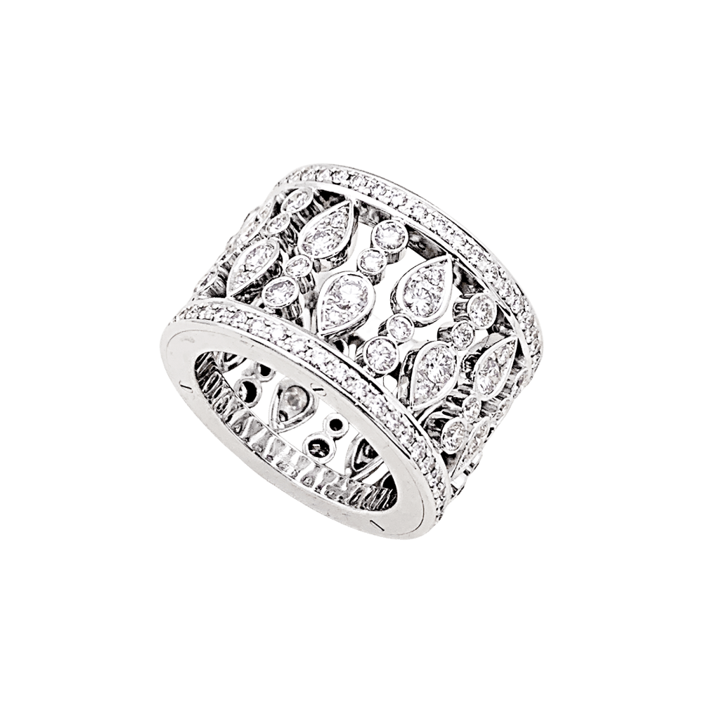 Bague Chopard, "Haute Joaillerie" or blanc et diamants.