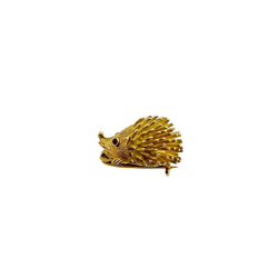 Broche Hérisson en or jaune et rubis