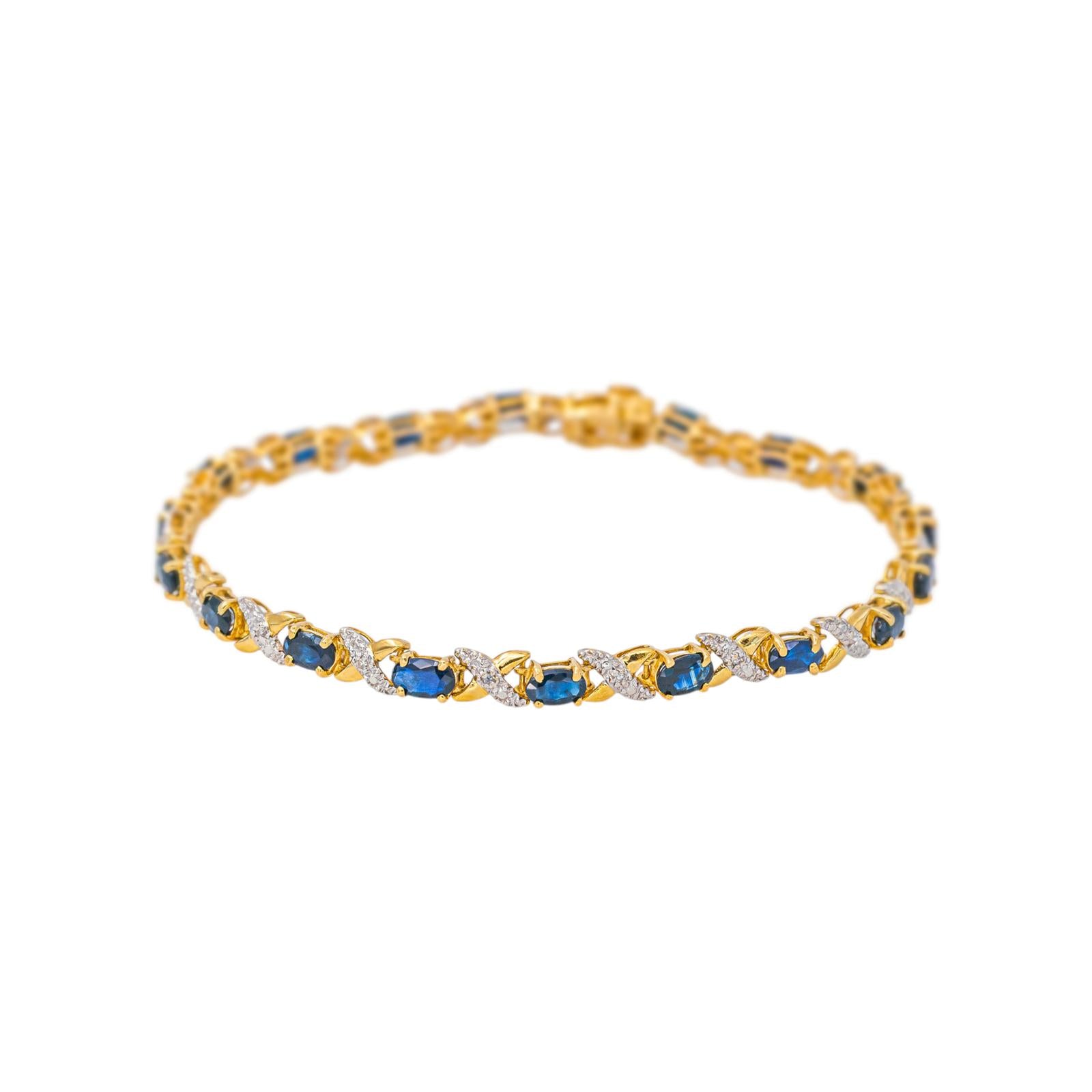 Bracelet Or jaune Saphir