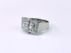 Bague Tank en platine et diamants