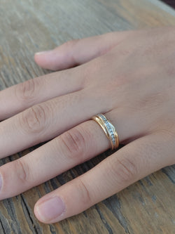 Bague en or jaune et diamants