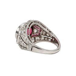 Bague Dôme en platine, tourmaline et diamants