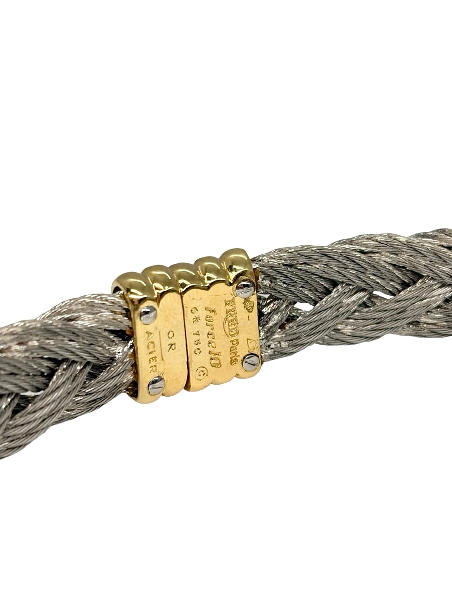 Bracelet FRED Force 10 Vintage en or jaune et acier