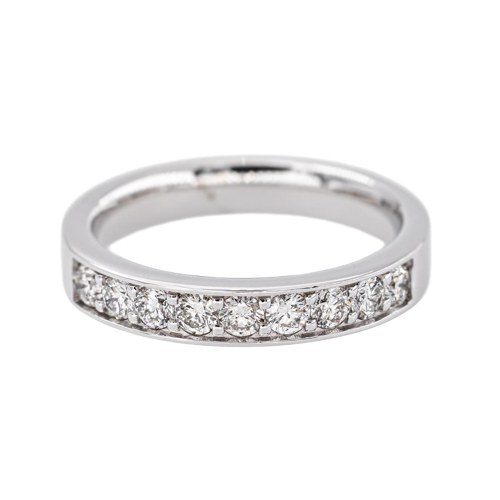 Bague Demi-alliance Or blanc Diamant