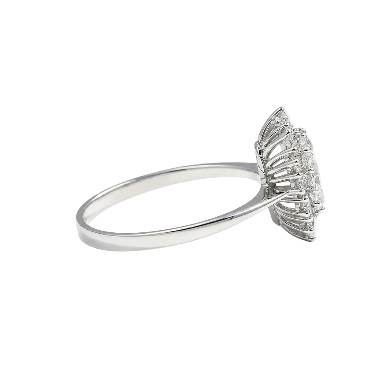 Bague Marquise en or blanc et diamants