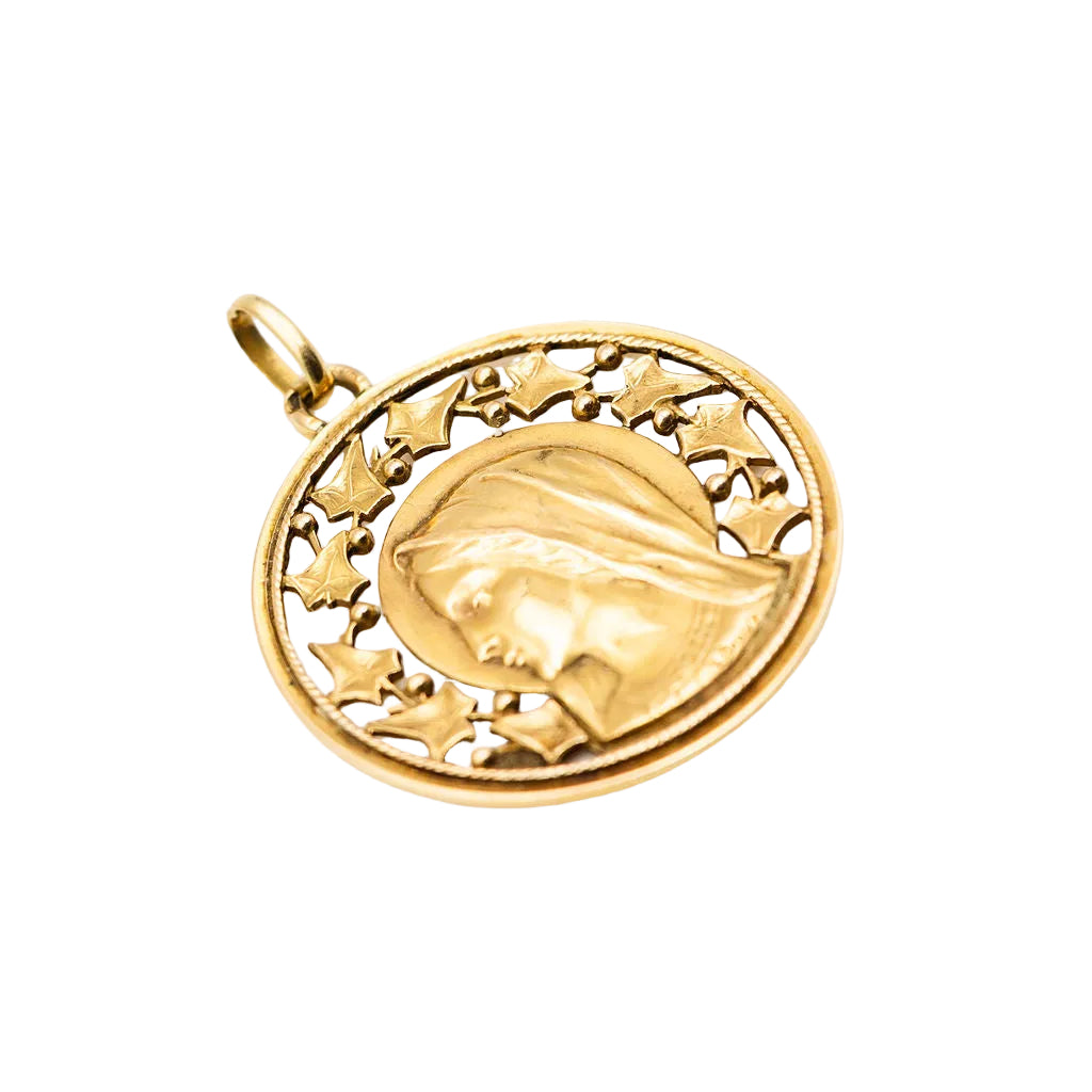 Médaille en or jaune signée Emile Dropsy