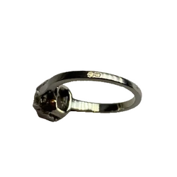 Bague Solitaire en or blanc, platine et diamant