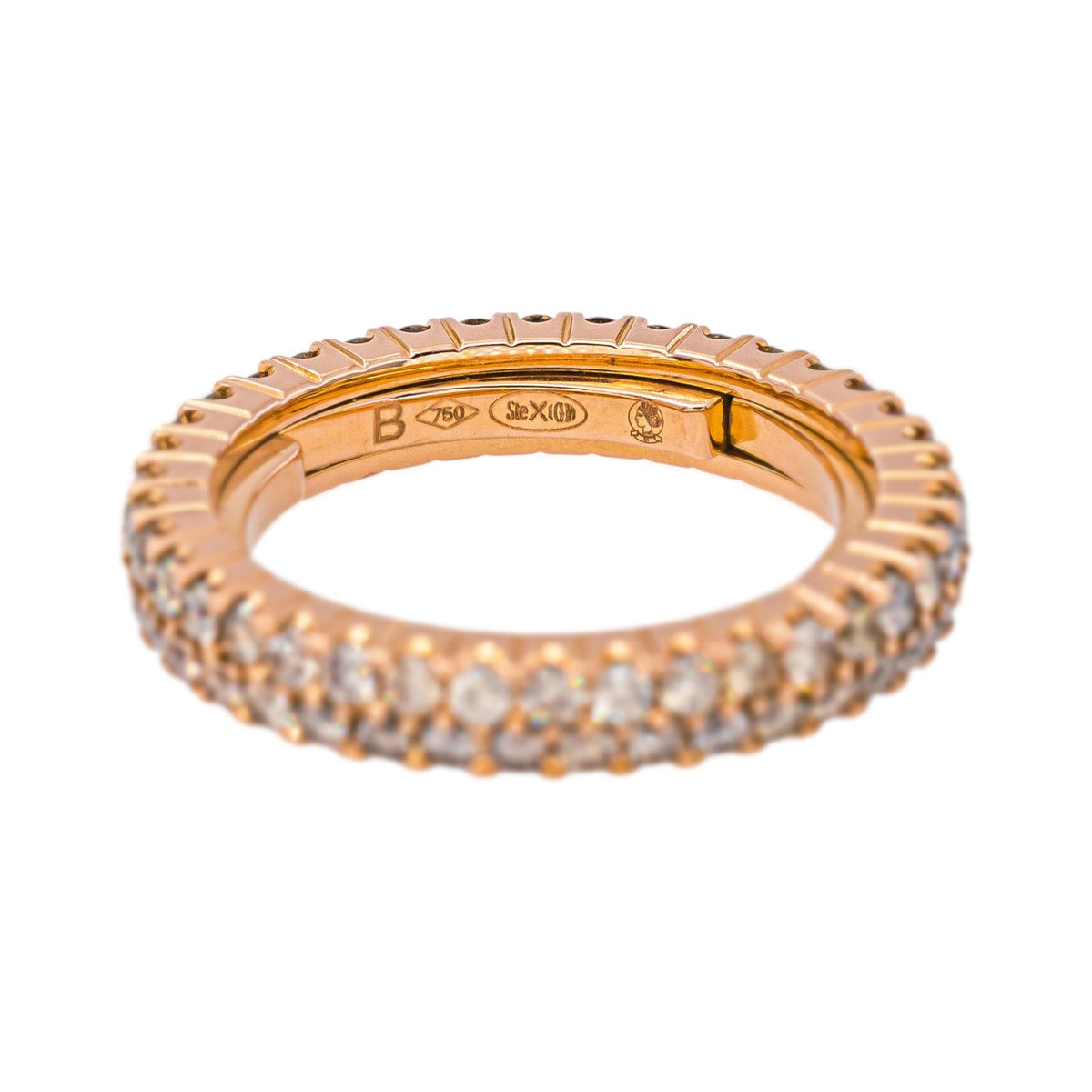 Bague Alliance américaine Or Rose Diamant