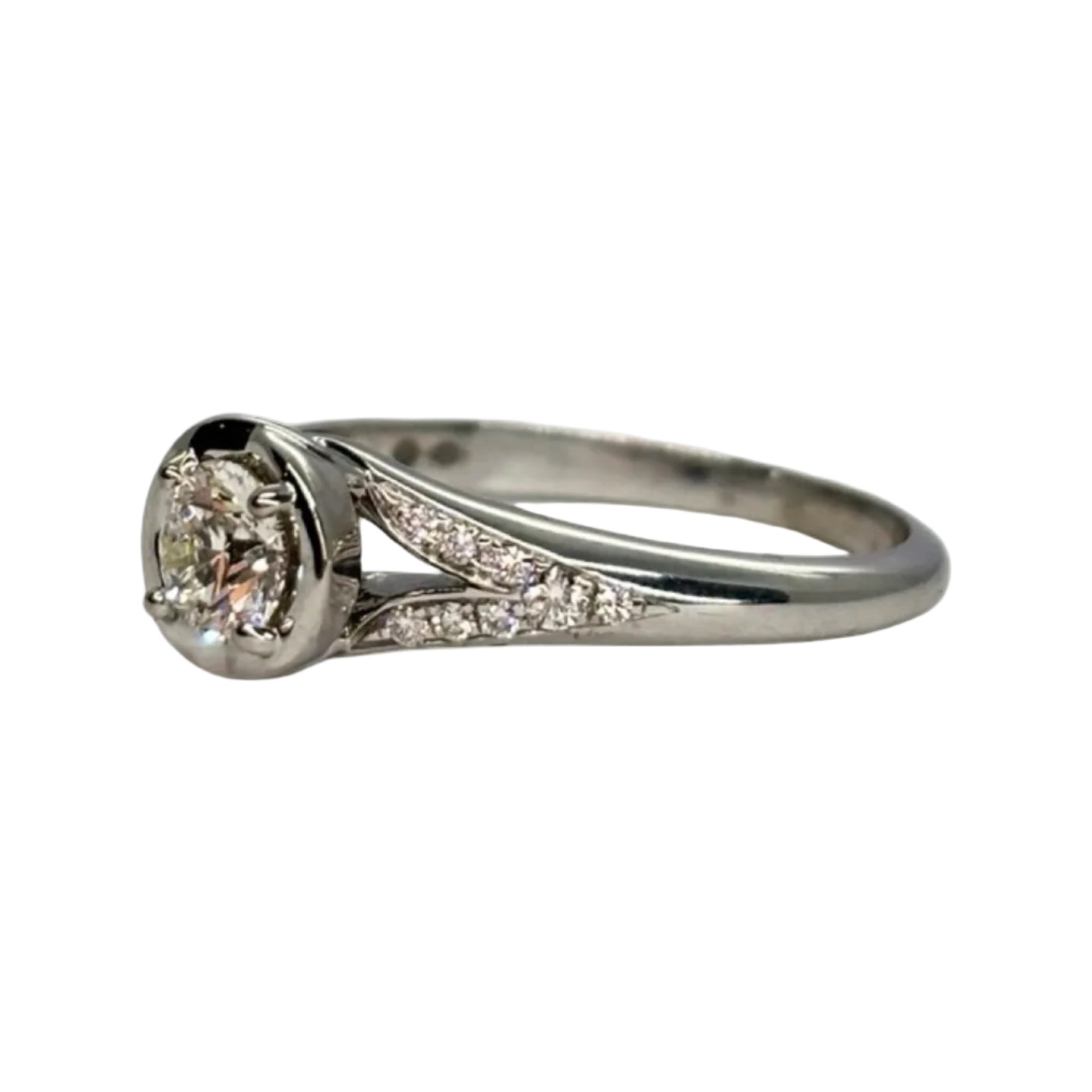 Bague Solitaire BULGARI "Incontro D'Amore" en platine et diamants