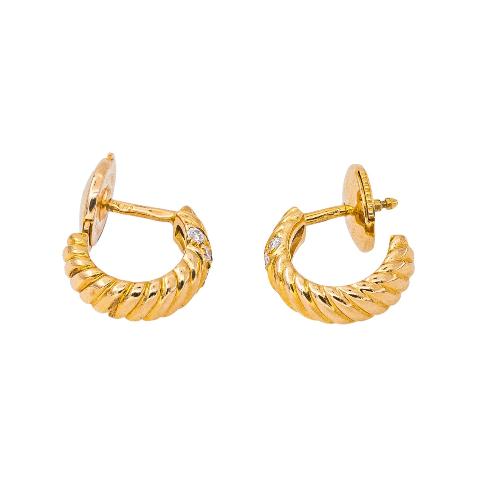 Boucles d'oreilles Créoles Or jaune Diamant