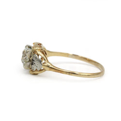 Bague solitaire en ors de couleurs et diamant