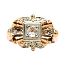 Bague Tank en or blanc, or jaune et diamants