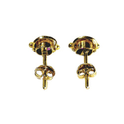 Boucles d'oreilles Puces en or jaune et rubis