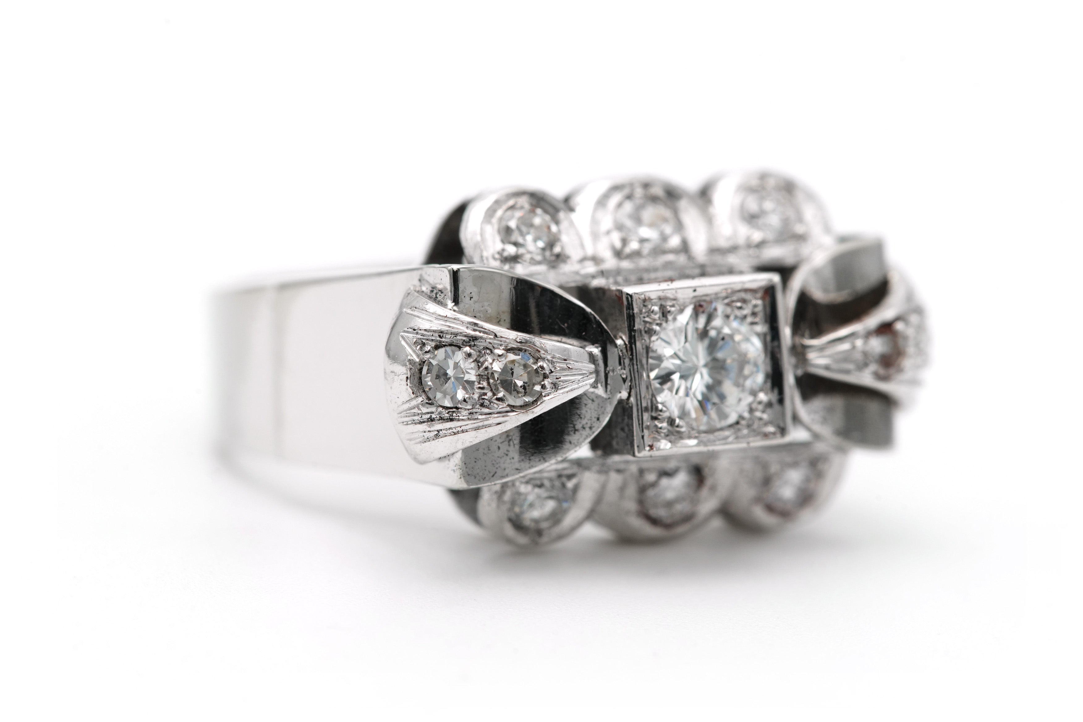 Bague Tank en or blanc et diamants