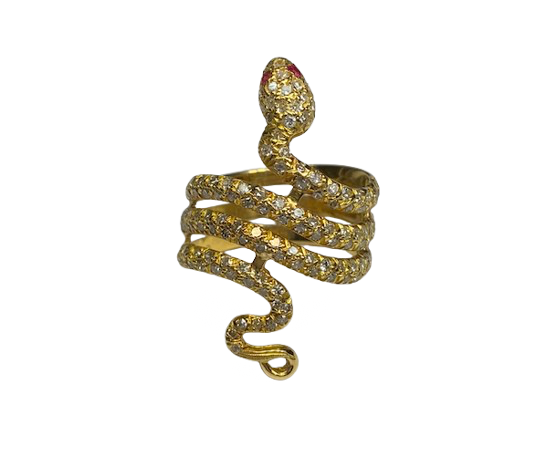 Bague en or jaune et diamants