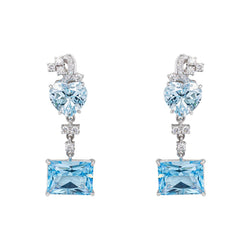Boucles d'oreilles Or blanc Topaze