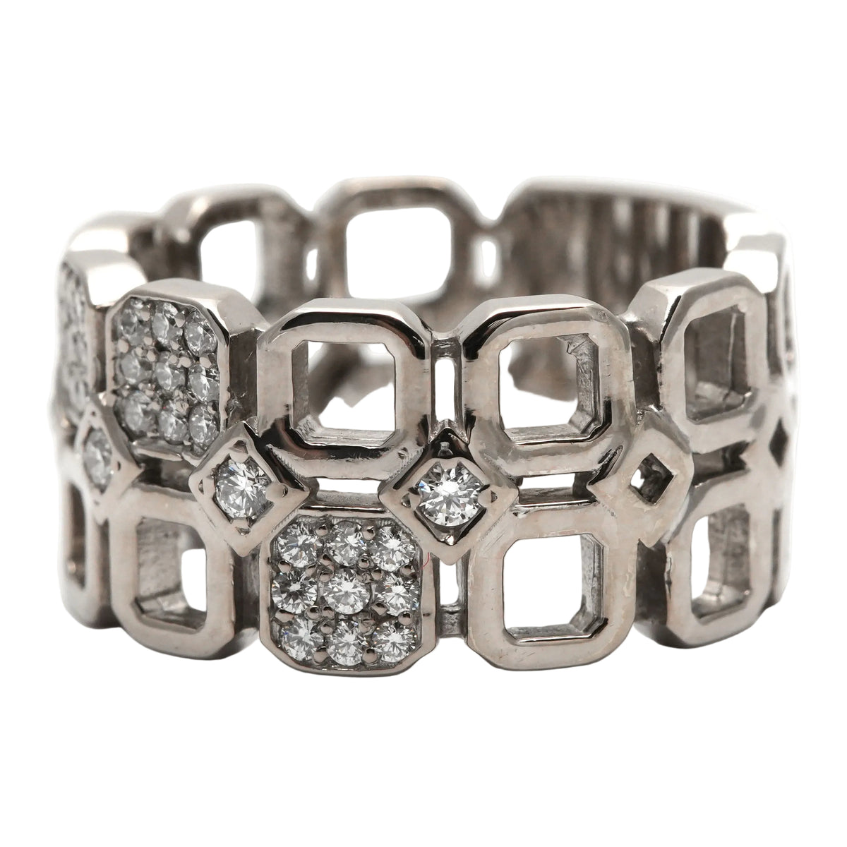 Bague Bandeau en or blanc et diamants