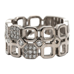 Bague Bandeau en or blanc et diamants