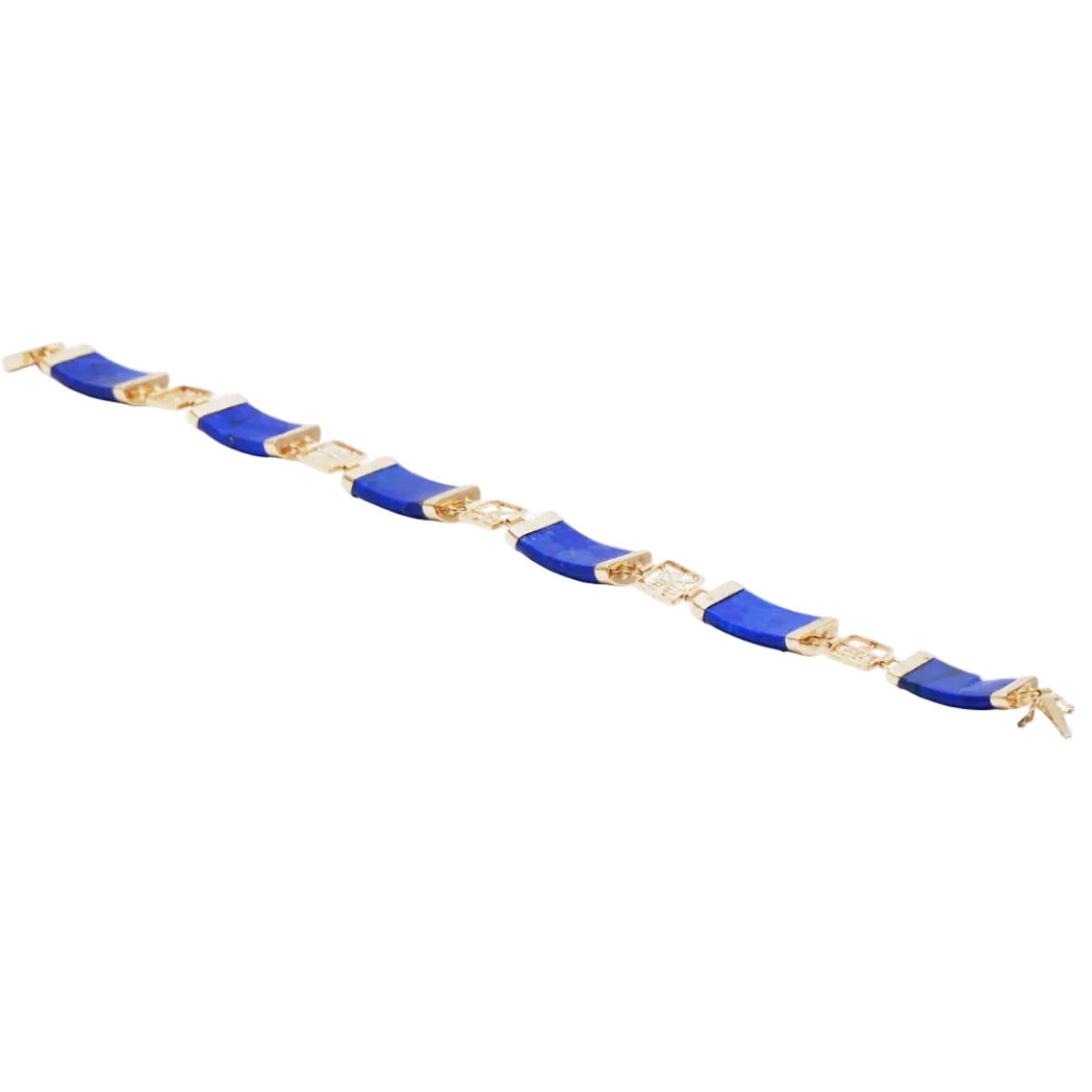 Bracelet en or jaune et lapis-lazuli