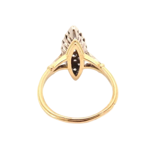 Bague Marquise en or jaune et diamants