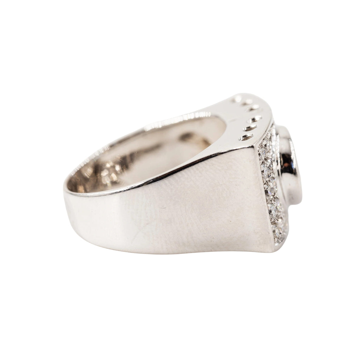 Bague Tank en or blanc, aigue-marine et diamants