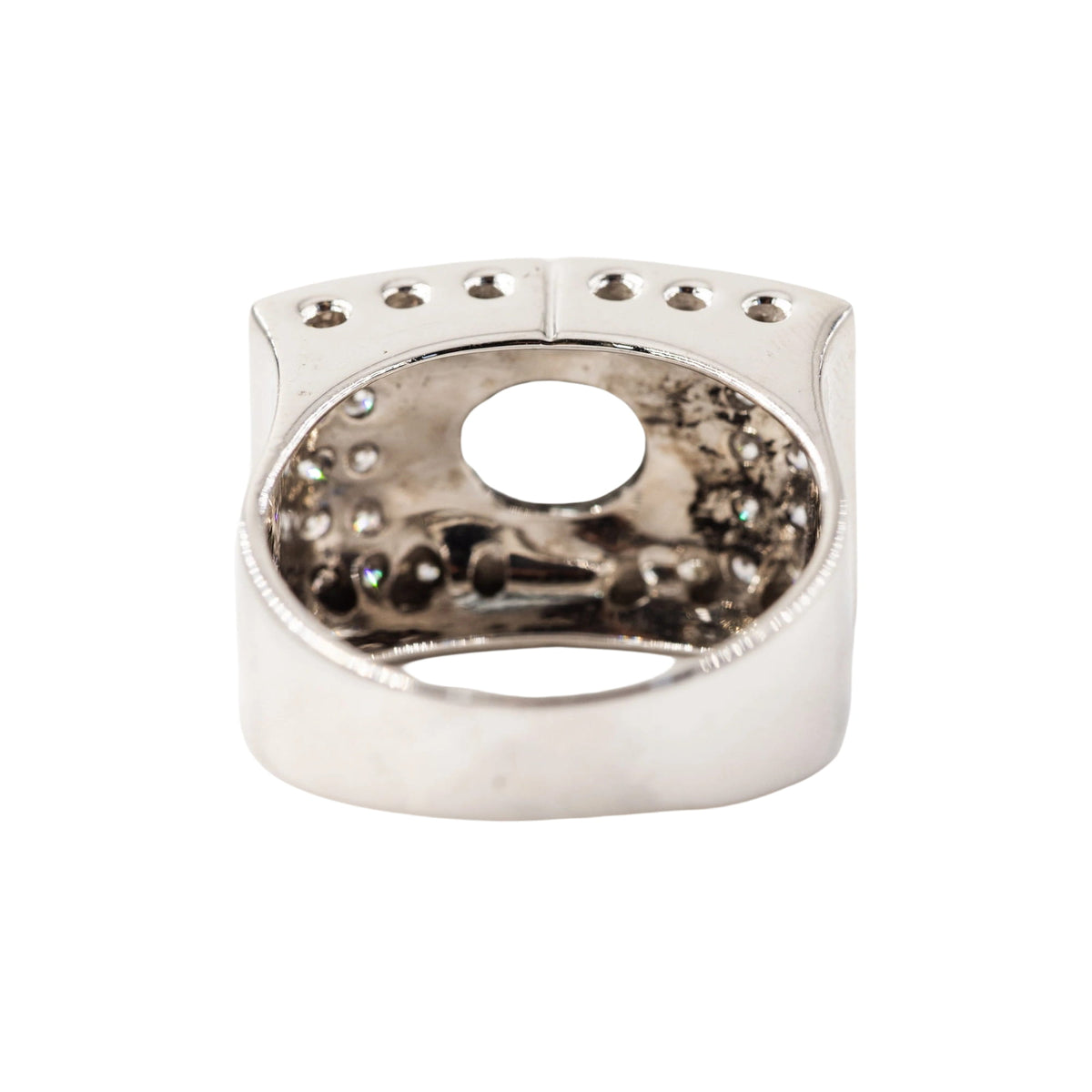 Bague Tank en or blanc, aigue-marine et diamants