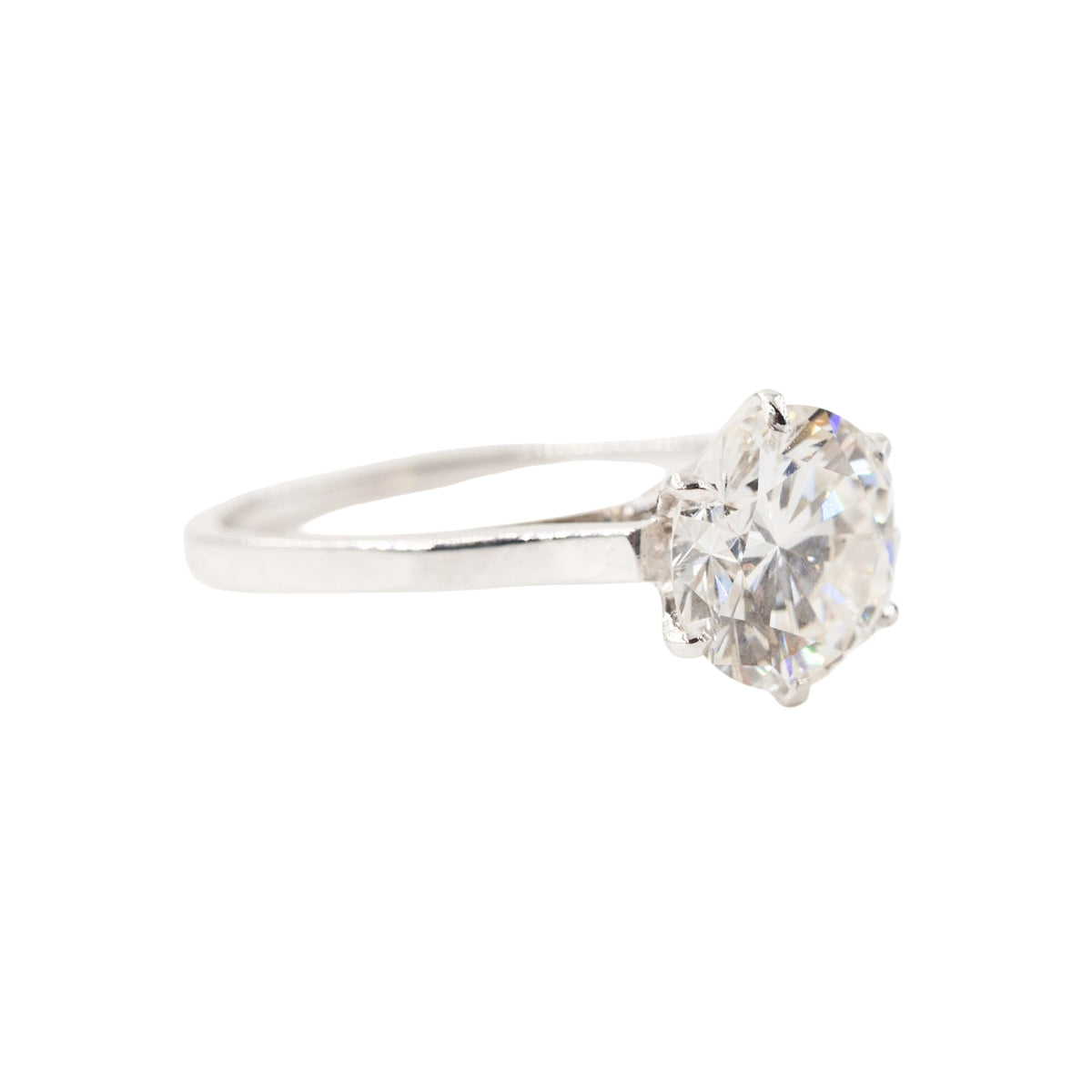 Bague Solitaire en or blanc, platine et diamant
