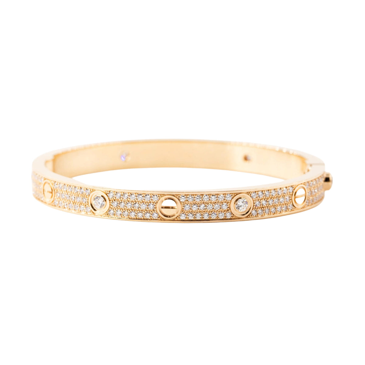 Bracelet CARTIER Love Modèle Classique Pavé en or rose et diamants