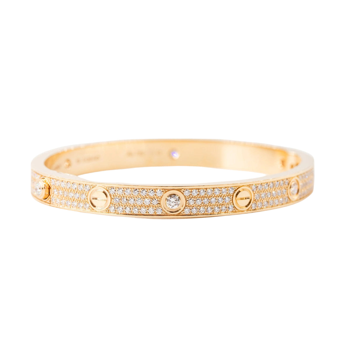 Bracelet CARTIER "Love" Modèle Classique Pavé en or rose et diamants