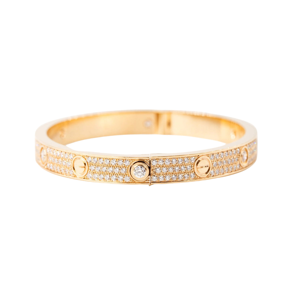 Bracelet CARTIER "Love" Modèle Classique Pavé en or rose et diamants