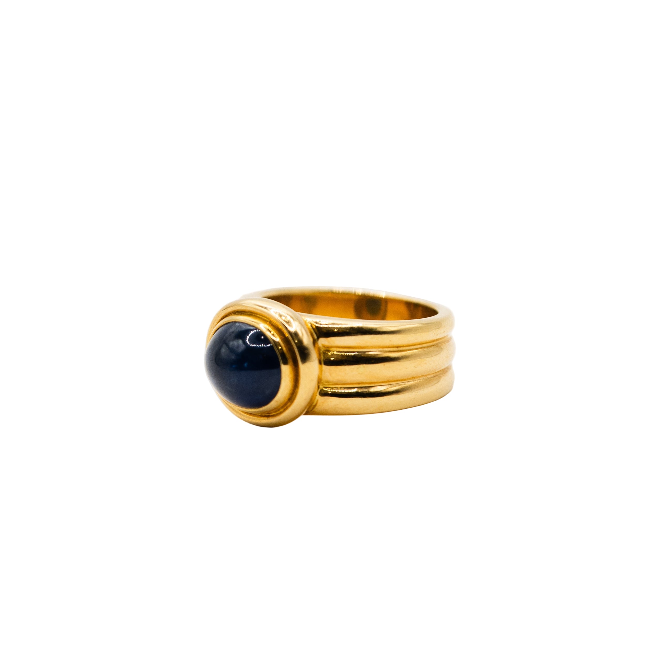 Bague Jonc en or jaune et saphir