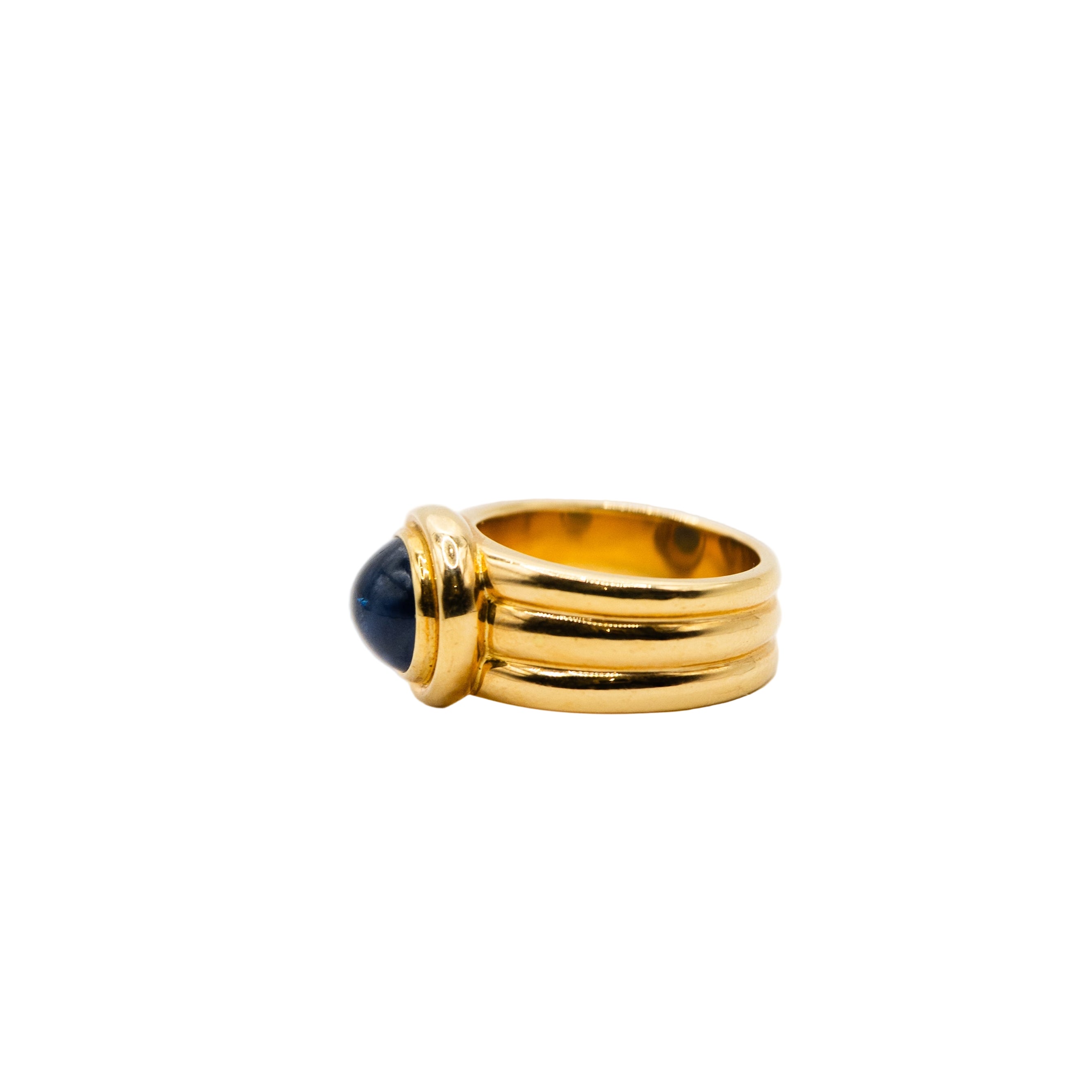 Bague Jonc en or jaune et saphir