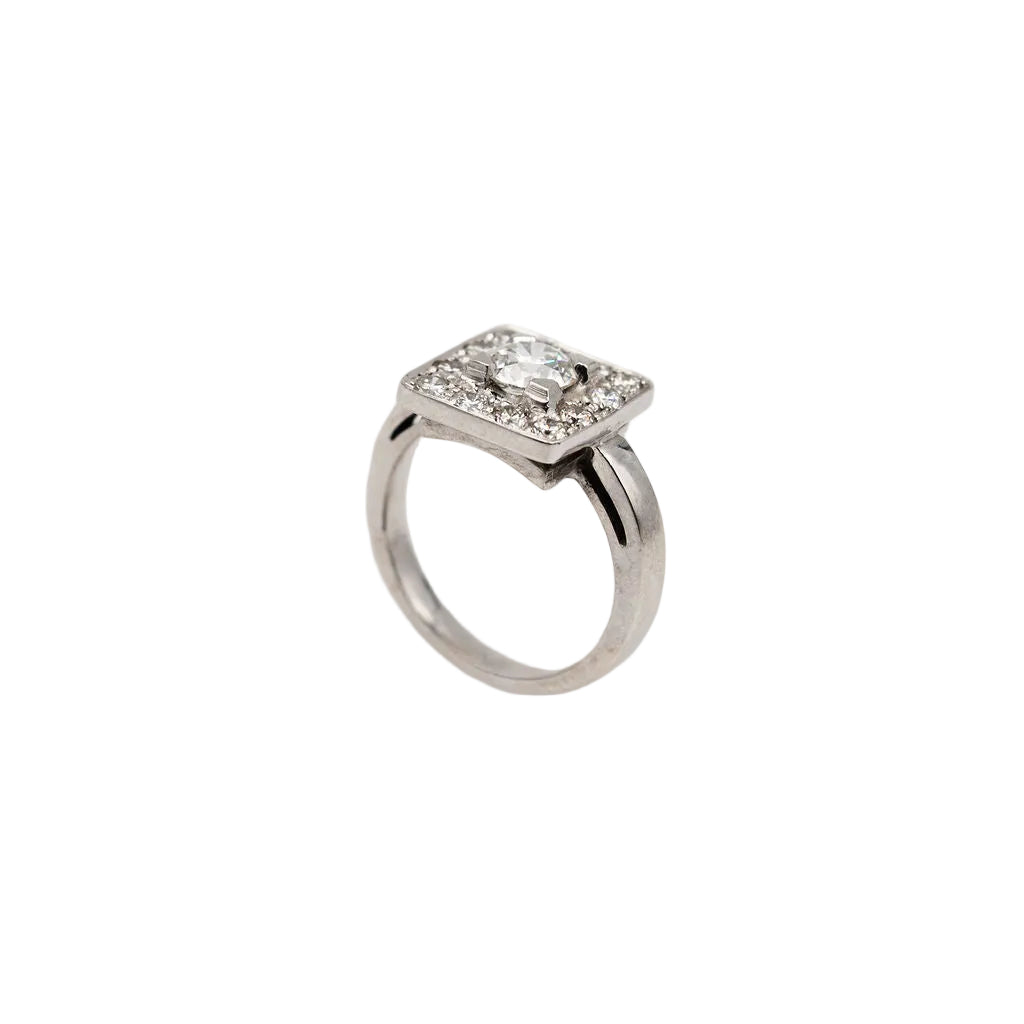 Bague Entourage en or blanc et diamants