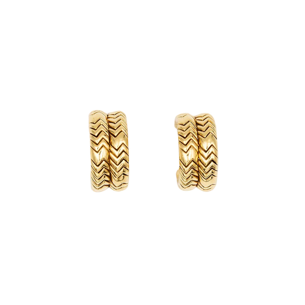 Boucles d'oreilles BVLGARI Spiga créoles en or jaune