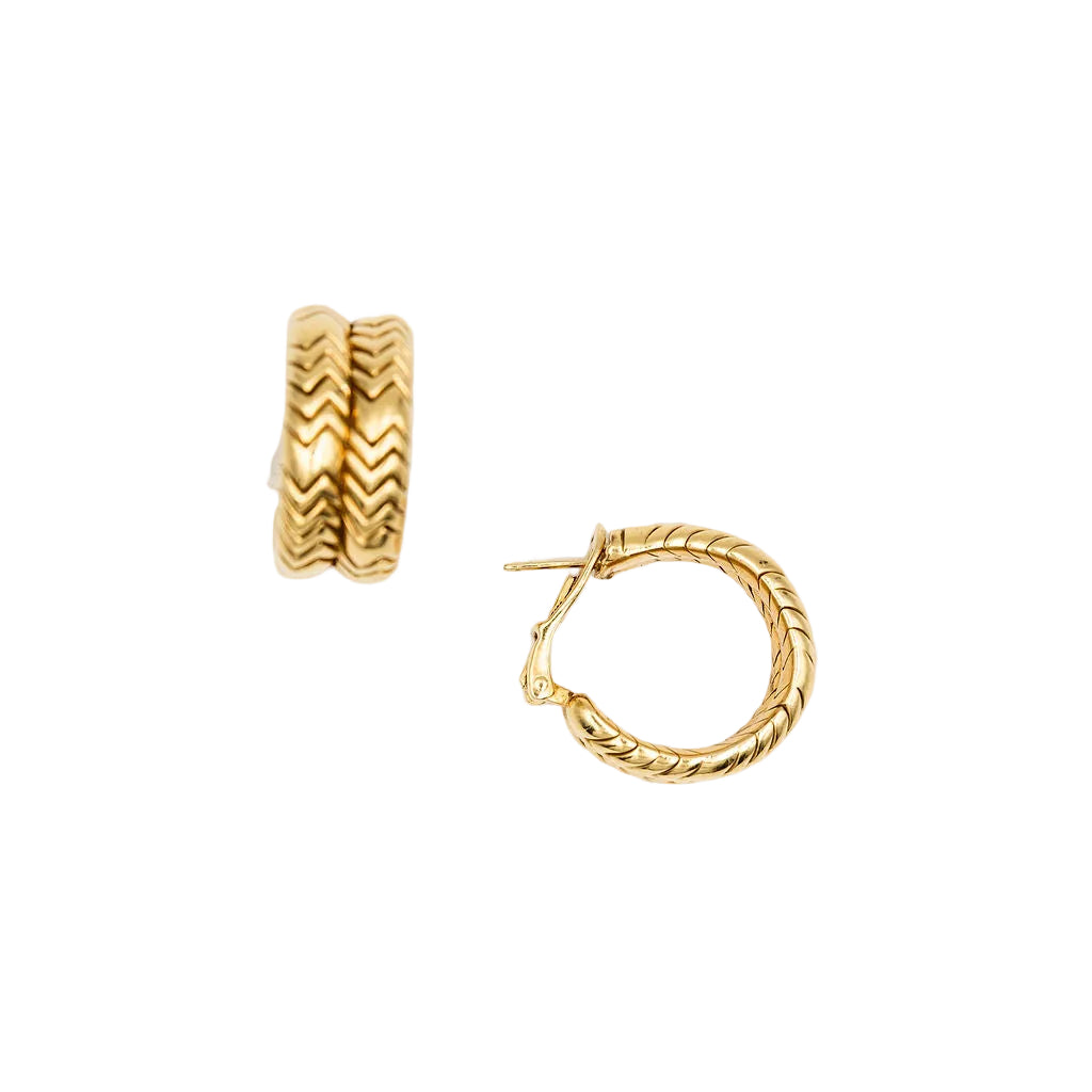 Boucles d'oreilles BVLGARI Spiga créoles en or jaune