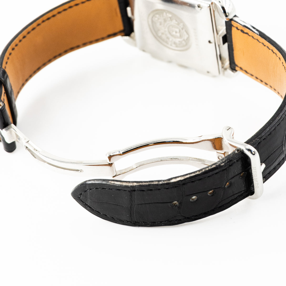 Montre HERMÈS Cape Cod Chrono en acier et cuir
