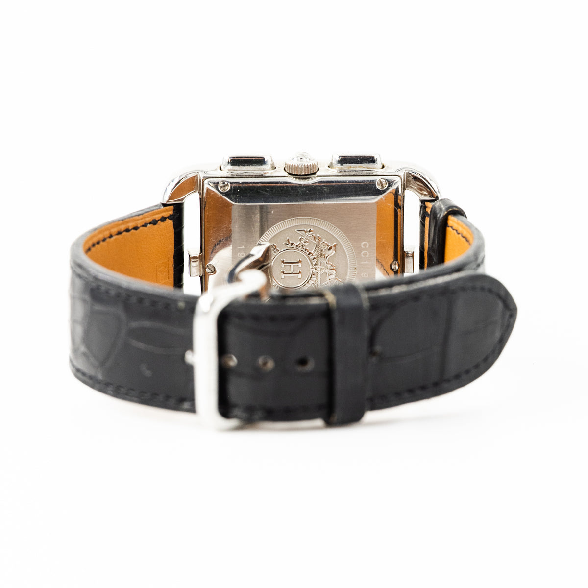 Montre HERMÈS Cape Cod Chrono en acier et cuir