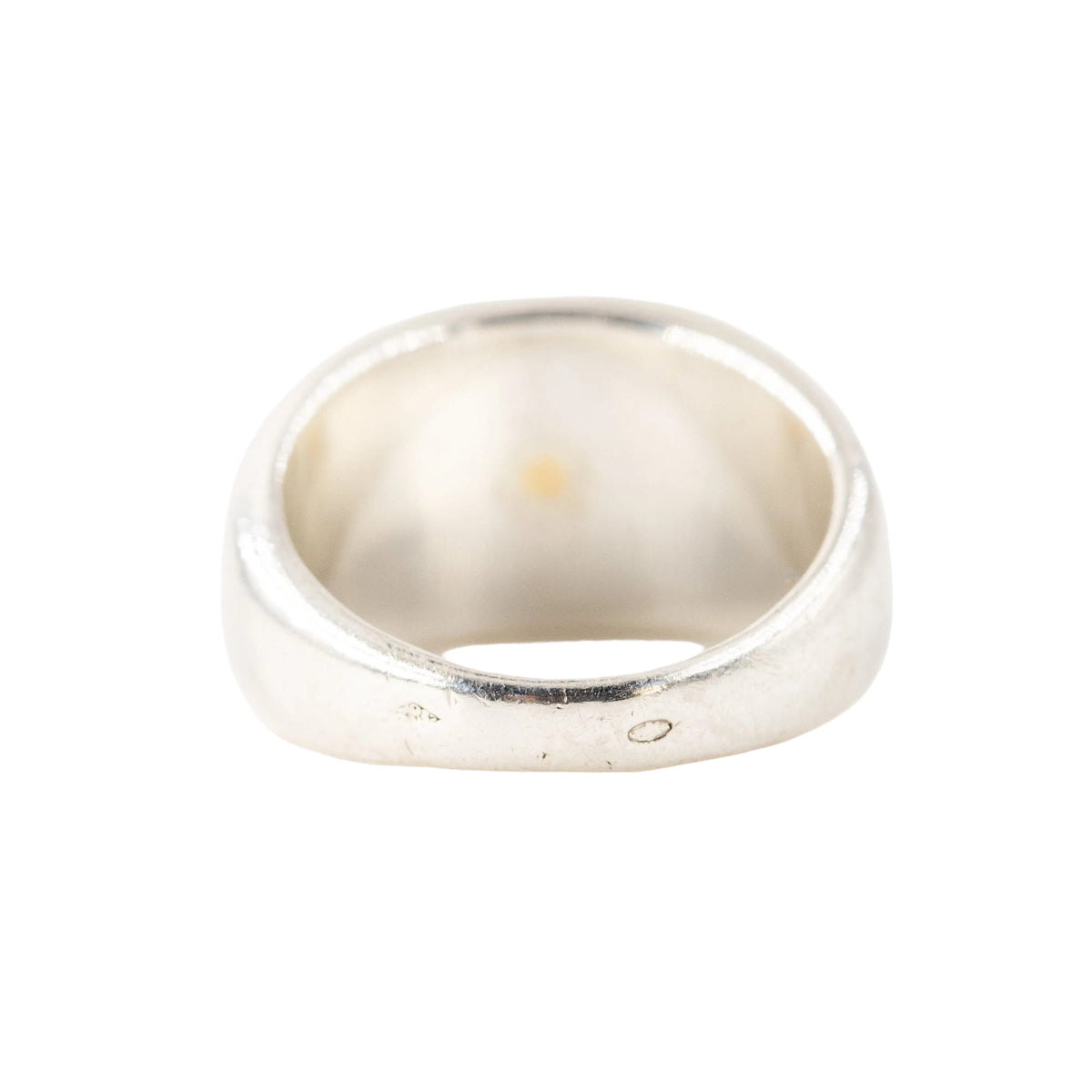 Bague Chevalière HERMÈS "Clou de selle" en argent et or jaune