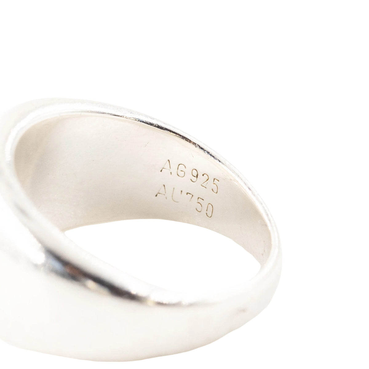 Bague Chevalière HERMÈS "Clou de selle" en argent et or jaune