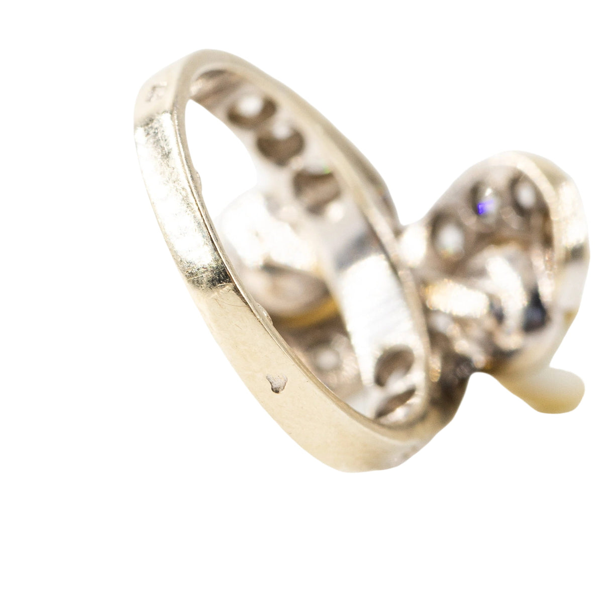 Bague Toi et Moi en or blanc, perles et diamants