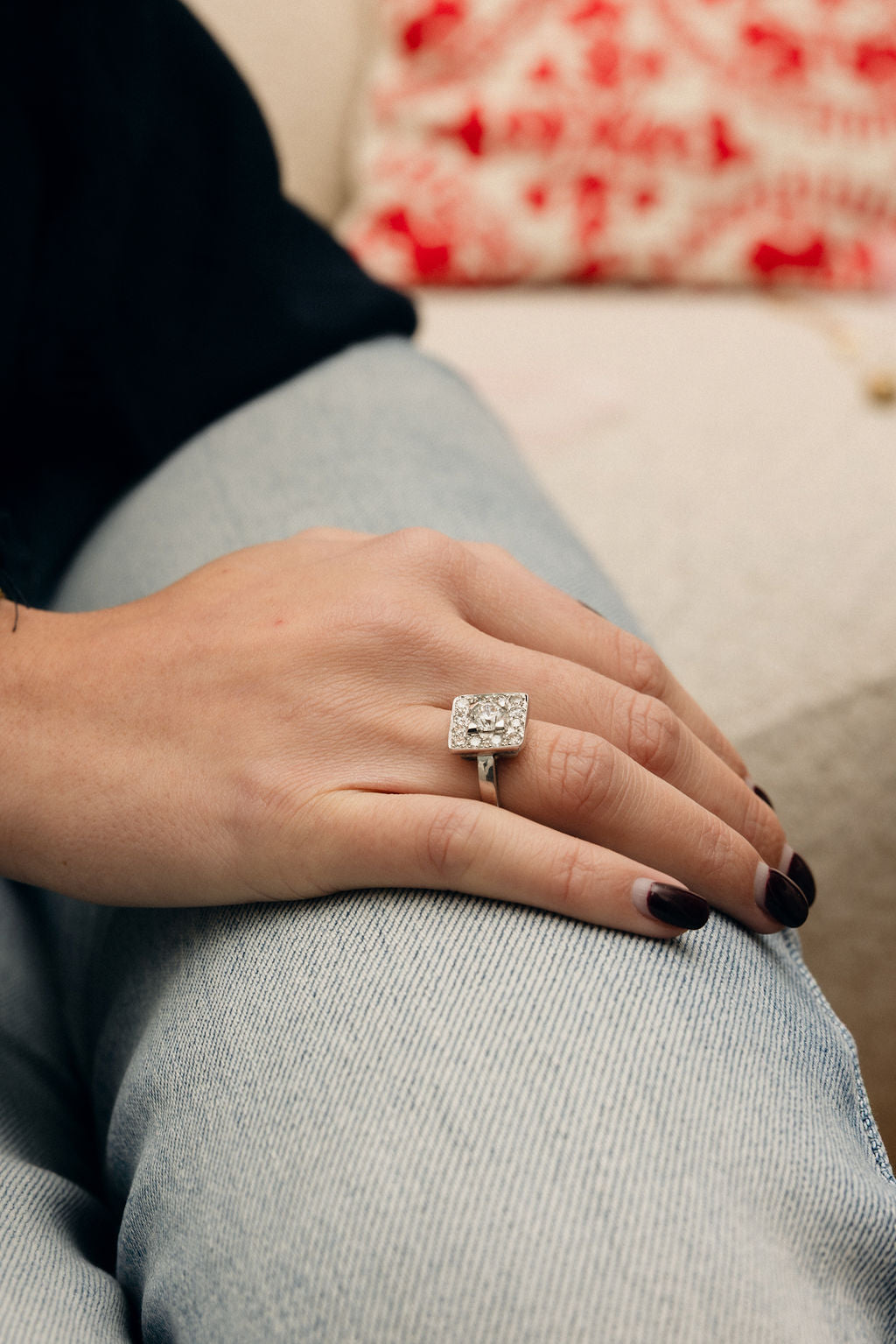 Bague Entourage en or blanc et diamants