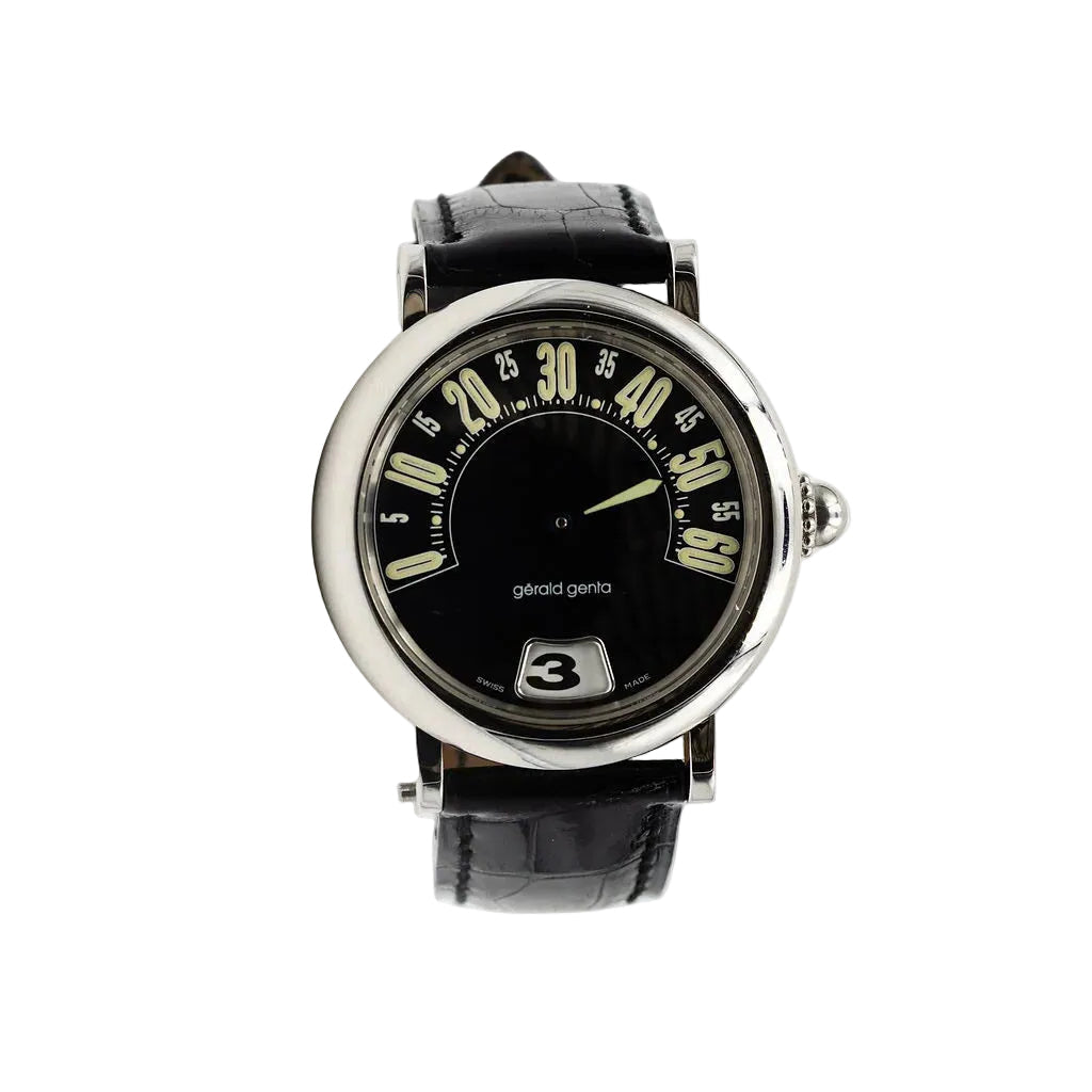 Montre GÉRALD GENTA Rétro Classic en acier et cuir