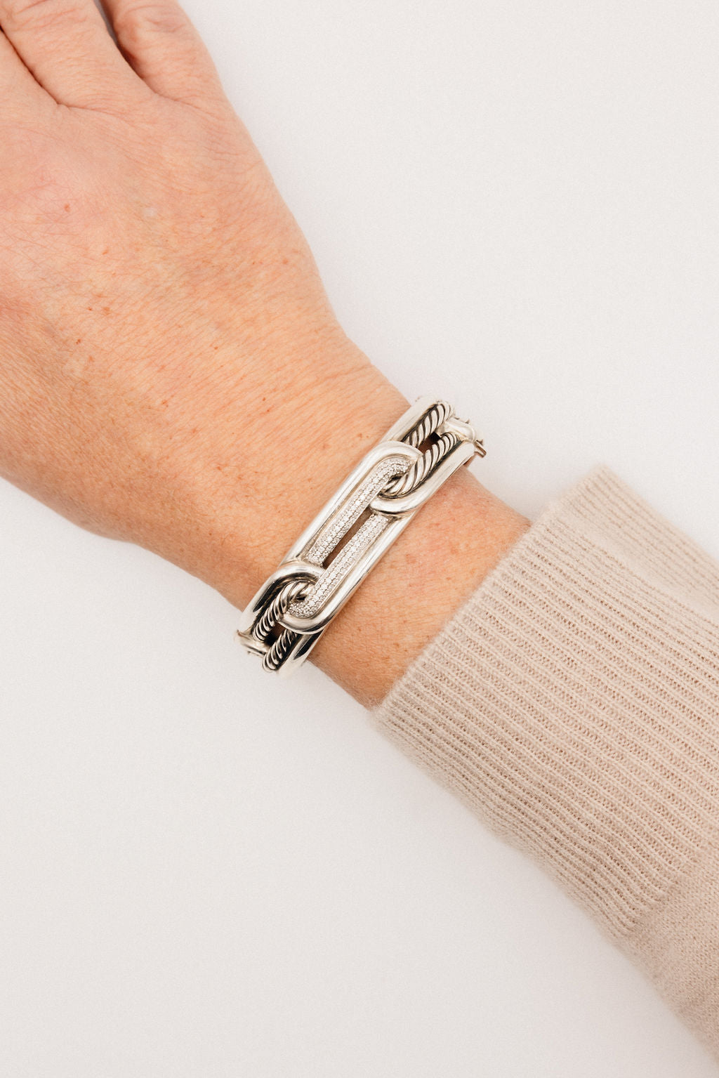 Bracelet DAVID YURMAN "Labyrinthe" en argent et diamants