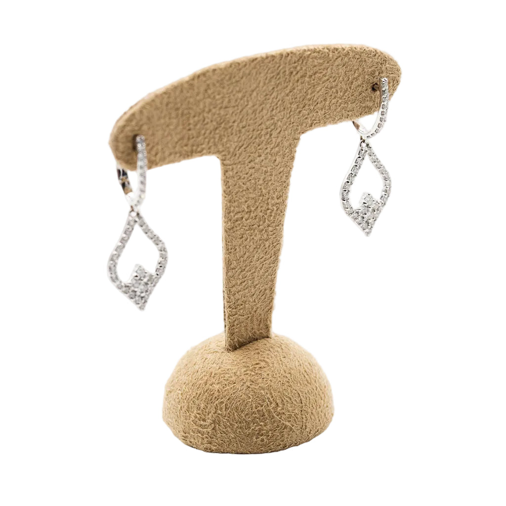 Boucles d'oreilles Pendantes en or blanc et diamants