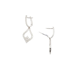 Boucles d'oreilles Pendantes en or blanc et diamants